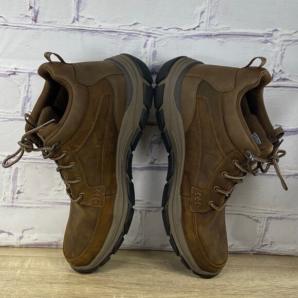 Skechers Respected Boswell Brown Mid Boots Men's 11.5 Relaxed Fit Lace Up Hiking - Picture 5 of 9